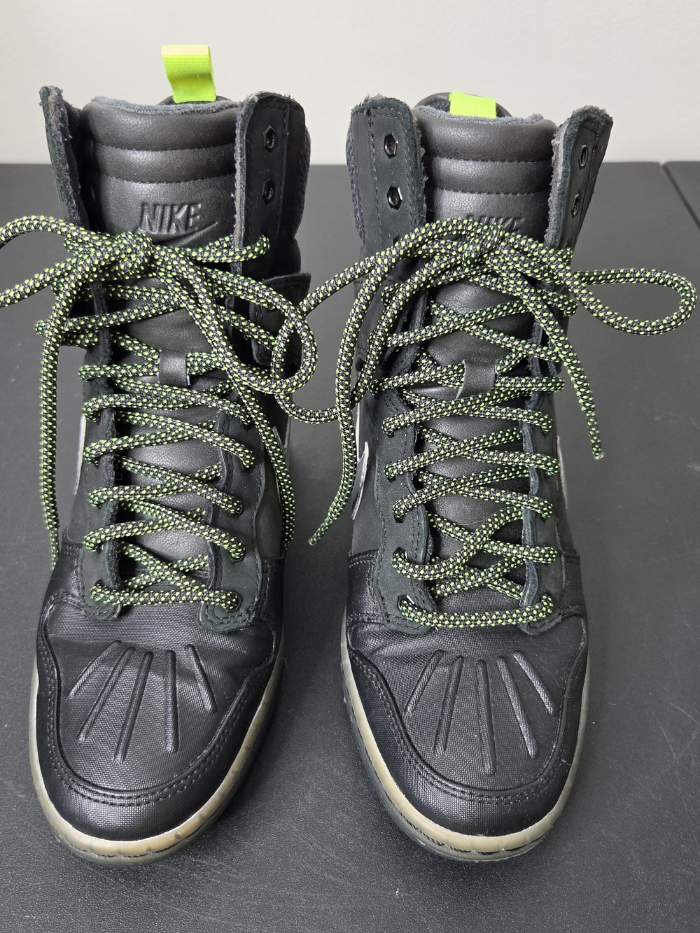Nike Dunk Sky Hi Sneakerboot Wedge Sneakers Speckled Neon Laces